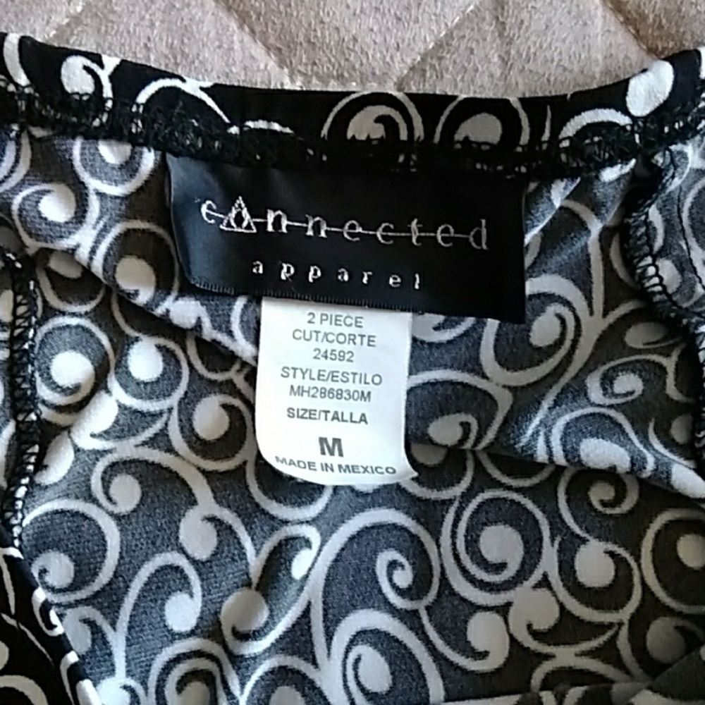 Connected Apparel Black and white swirl skater skirt - Picture 3 of 3
